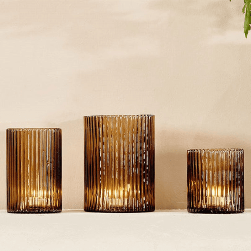 Malana Candle Holder, Smoke Brown, Smoke Brown