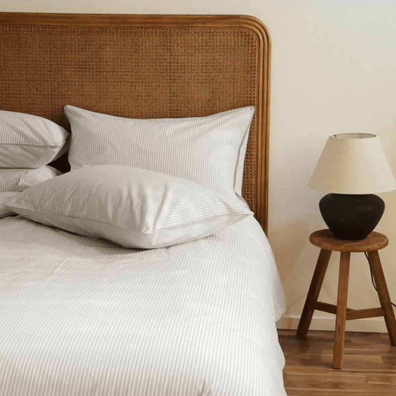 The Stripe 200 Thread Count Duvet Cover, King, Grey