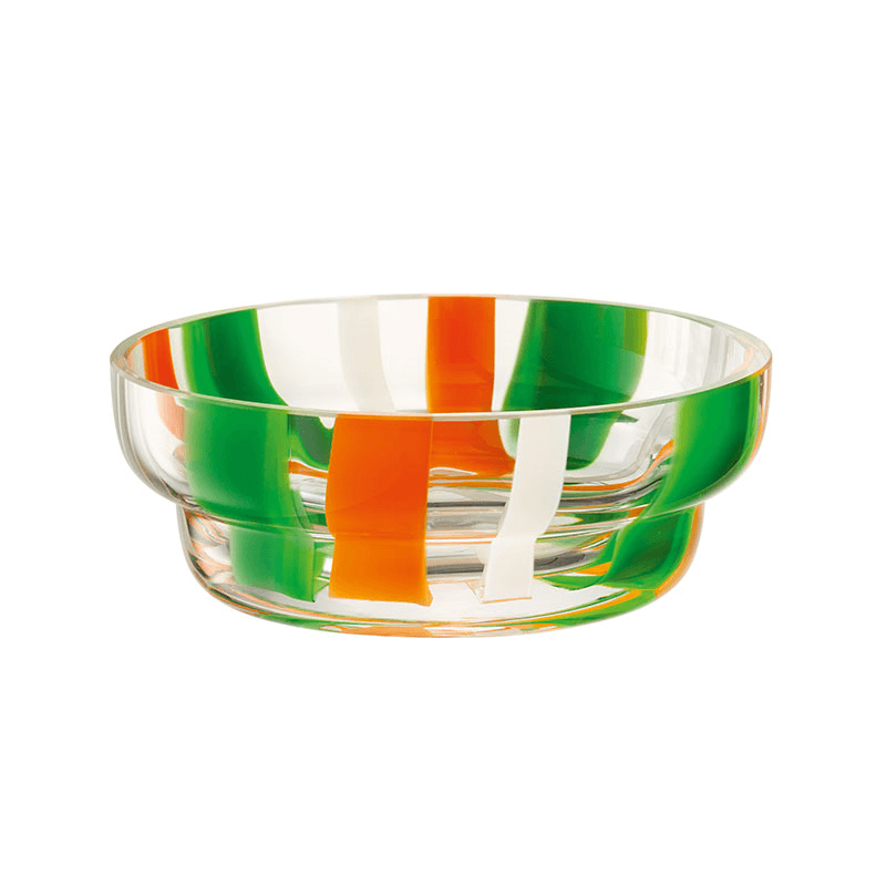 Folk Bowl, D15cm, Green/Orange/White