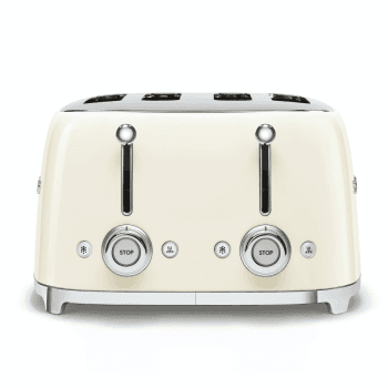 Image showing the 50's Retro 4 slice toaster - 4 slot, Cream product.