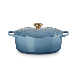 Image showing the Signature Cast Iron Oval Casserole, 29cm, Chambray product.