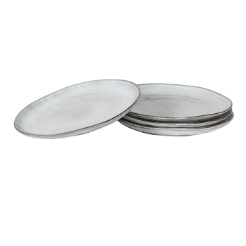Image showing the Flax Set of 4 Dinner Plates, D29cm, White product.