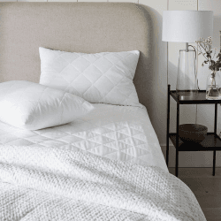 Image showing the Luxury pure cotton quilted pillow protector, Pair, W65 x L65cm, White product.