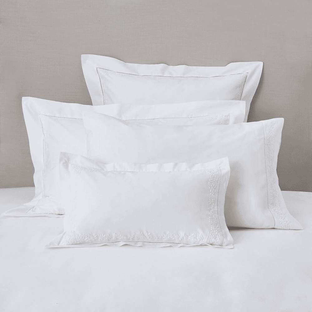 Adeline Super king size pillowcase, 50 x 90cm, White