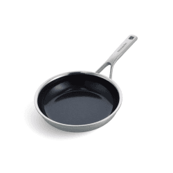 Image showing the MultiPly - Ceramic Stainless Steel Non-Stick Frying Pan, D24 cm, Silver product.