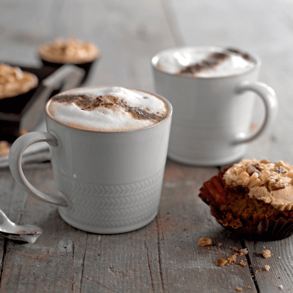 Natural Canvas Set of 2 Textured Mugs, 400ml