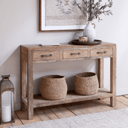 Image showing the Ibo 3 Drawer Console Table, Reclaimed Wood product.