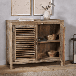 Image showing the Ibo Reclaimed Wooden Slatted Sideboard, Natural product.