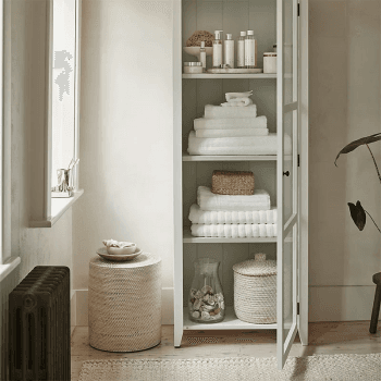 Image showing the Malton Whitewashed Rattan Stool, H42cm, White product.