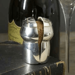 Image showing the Champagne cork keeper, 6 x 4cm, Silver Plate On Brass product.