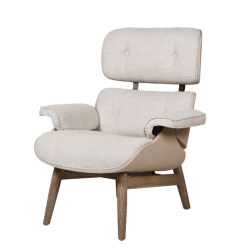 Image showing the Woven Recliner Chair with Footstool, Cream product.