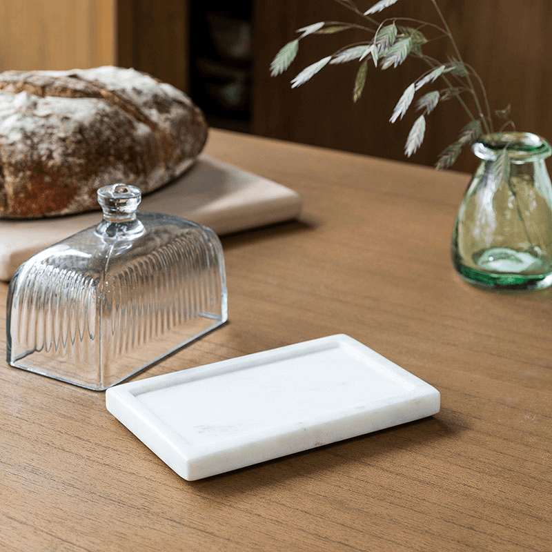 Brompton Butter Dish, White