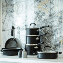 Image showing the Total Anodised Non-Stick Milkpan, 14cm, Black product.