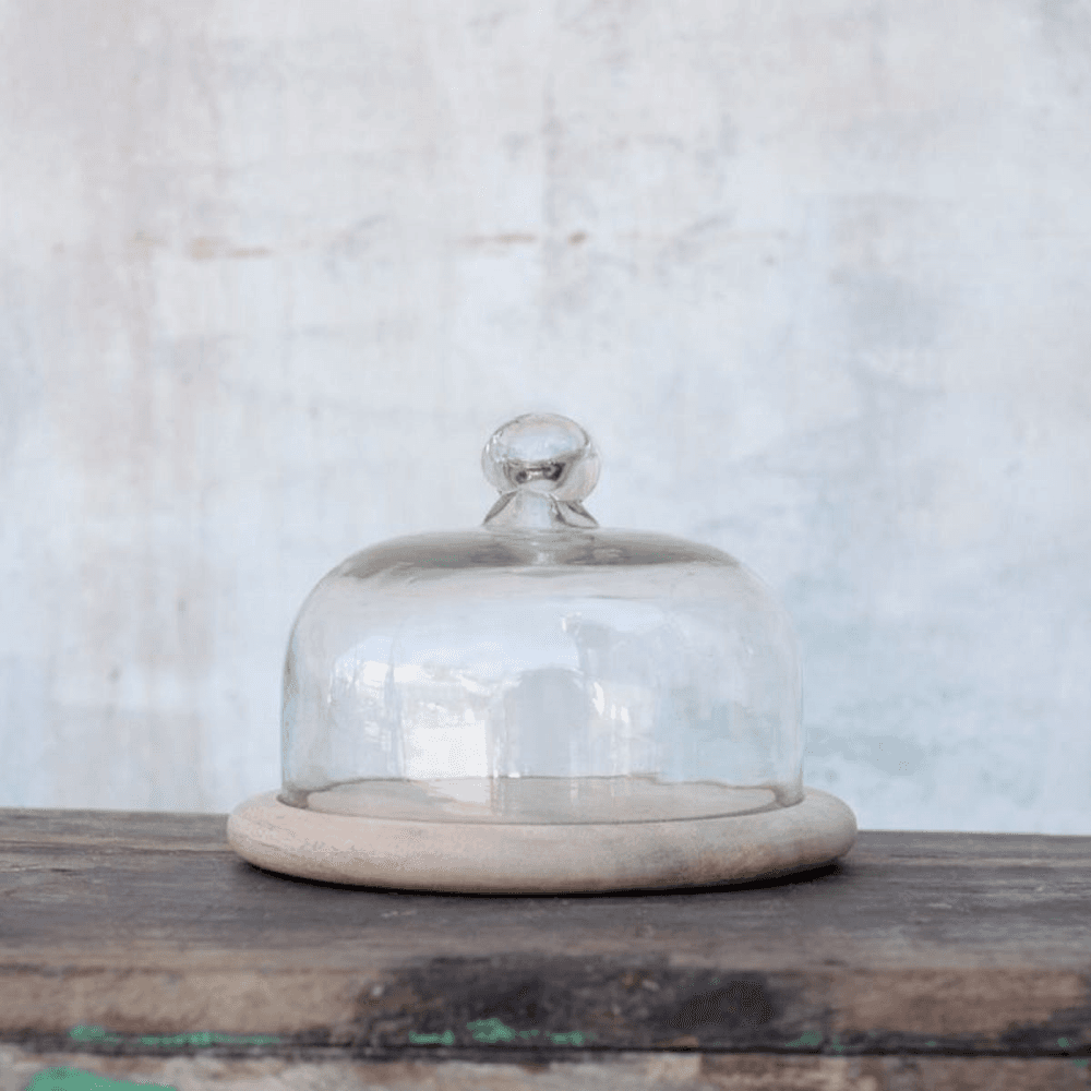 Recycled Bell dome - small, H14 x D19.5cm, Clear Glass