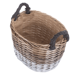 Image showing the Large Oval Triple Tone Chunky Storage Basket product.