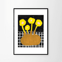 Image showing the Flowers in Brown Vase, Madelen Mollard Art Print, Multi product.