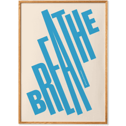 Image showing the Breathe Framed Print, 50 x 70 cm, Blue product.