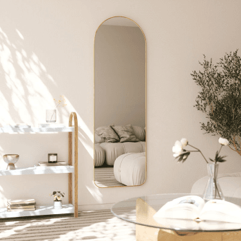 Image showing the Hubba Arched Leaning Mirror, 51 x 157cm, Brass product.