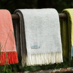 Image showing the Fishbone Throw, 150 x 183cm, Silver Grey product.