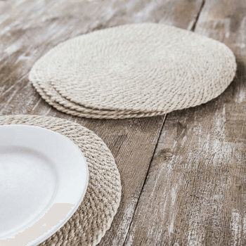 Image showing the Jute Set of 4 Placemats, D38cm, Natural product.
