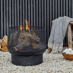 Image showing the Outdoor Buttermere Basket Fire Pit, W40cm, Black product.