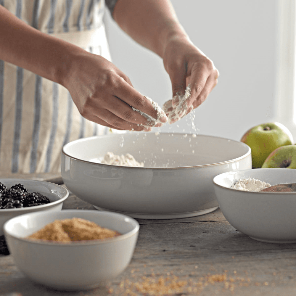 Natural Canvas Serving Bowl, 24 x 7cm