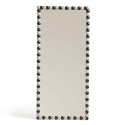 Image showing the Bobina Floor Standing Mirror, H184 x W85cm, Vellum & Distressed Black product.