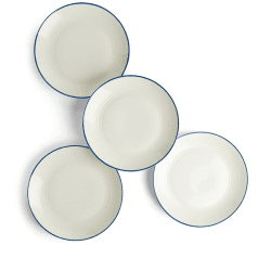 Image showing the Gordon Ramsay Maze Denim Line Set of 4 Dinner Plates, D28cm, White product.