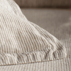 Image showing the Sid Stripe Linen Duvet Cover, King, Natural Stripe product.
