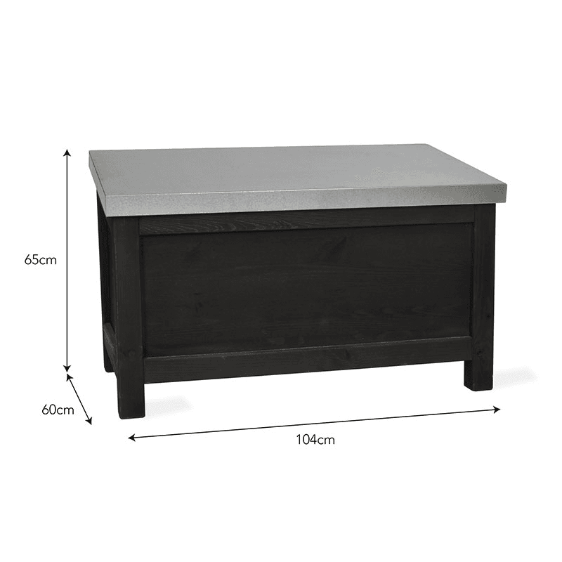 Moreton Outdoor storage box, H64 x D60 x W104cm, Grey/Black