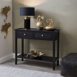 Image showing the Chelmsford Console Table, Satin Black product.