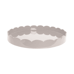 Image showing the Lacquered Scallop Round Tray D50cm, Cappuccino product.