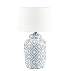 Image showing the Ceiia Table Lamp With Linen Drum Shade, H24cm, Grey & White product.