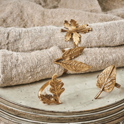 Image showing the Leaf Brass Napkin Rings, Brass product.