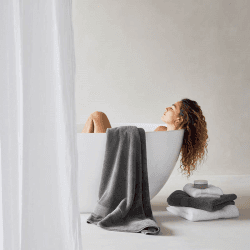 Image showing the The Plush Bath Sheet, Slate product.