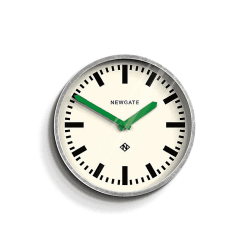 Image showing the The Luggage Wall clock, D30cm, Galvanised With Green Hands product.