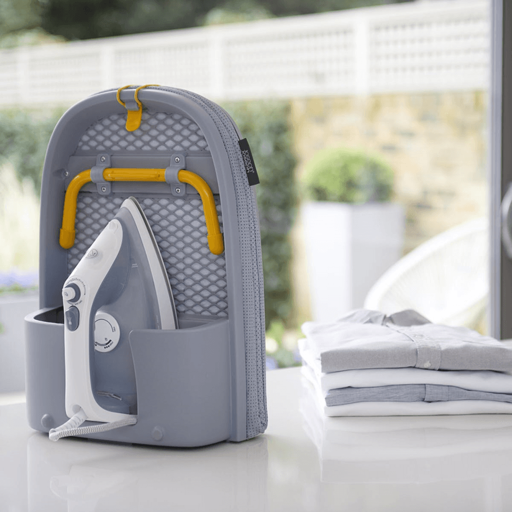 Pocket Folding Table Top Ironing Board Grey/yellow