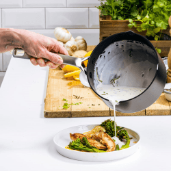 Image showing the Copenhagen Non-Stick Saucepan, 16, Black product.