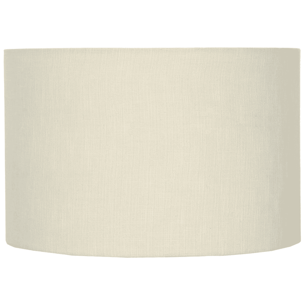 Double Lined Linen Drum Shade - 30cm;, Vanilla