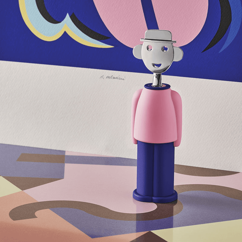 Alessandro Corkscrew, H21cm, Pink and Blue