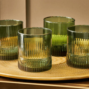 Image showing the Mila Set of 4 Tumblers, Dark Emerald product.