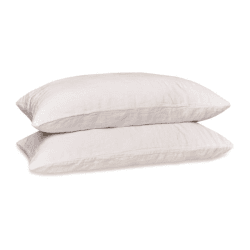 Image showing the Linen Pair of Standard Pillowcases, White product.