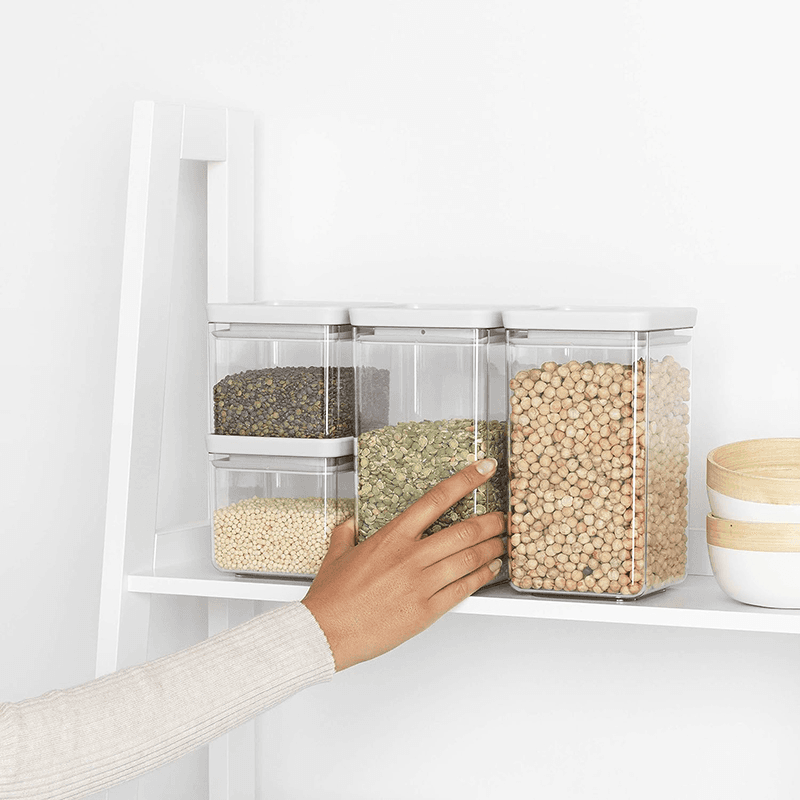 Tasty+ Square Canisters Set of 4, Light Grey