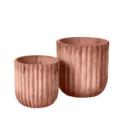 Image showing the Fiber Set of 2 Planters, D37 x H37cm, Teracotta product.