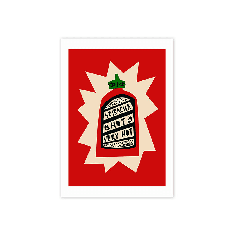 Fox and Velvet Sriracha Print, 42 x 30cm, Red