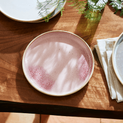 Image showing the Minerals Set of 4 Side Plates, D21.5cm, Rose Quartz product.