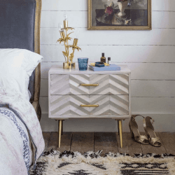 Image showing the Ariella Chevrion Bedside Table product.