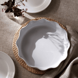 Image showing the Portobello Pie Dish, D27cm, White product.