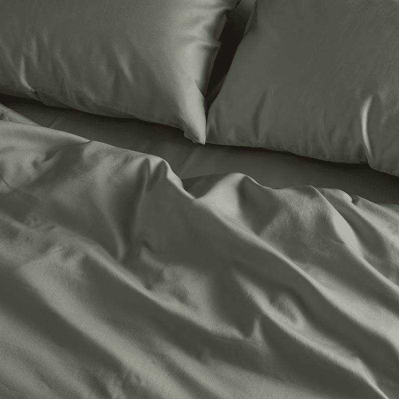 Luxe Cotton Duvet Cover, Super King, Moss