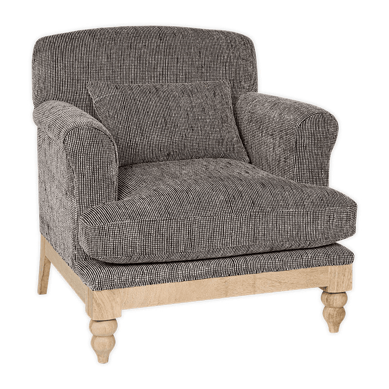 Maganda Cotton Armchair, Charcoal